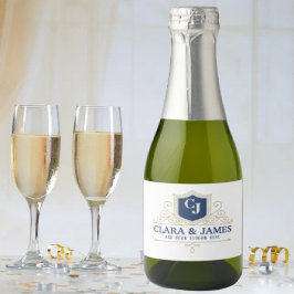 Etiquetas Para Vinos Espumosos Bride And Groom Monogram Names Elegant Weeding