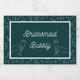 Etiquetas Para Vinos Espumosos Bridesmaid Verde Bubbly Mini Sparkling Wine Lab