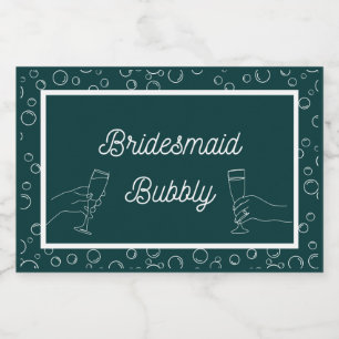 Etiquetas Para Vinos Espumosos Bridesmaid Verde Bubbly Mini Sparkling Wine Lab