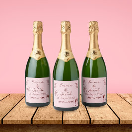 Etiquetas Para Vinos Espumosos Brindis con champán de garabatos caprichosos