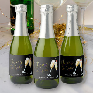 Etiquetas Para Vinos Espumosos Brindis por el Amor Copas de Vino Espumoso con Fre