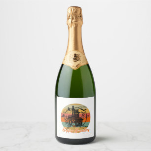 Etiquetas Para Vinos Espumosos Brujas Feliz Cazando Vintage Retro