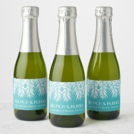 Etiquetas Para Vinos Espumosos Brunch y Burbujeante Turquesa Mini