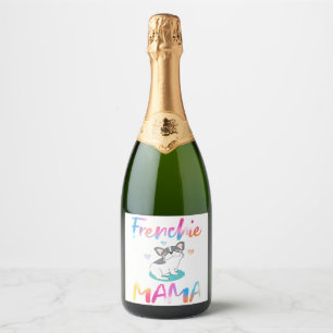 Etiquetas Para Vinos Espumosos Bulldog dulce francés Mama Colorful