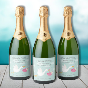 Etiquetas Para Vinos Espumosos Bundle de cigüeñas rosadas Pop It Sparkling Wine L