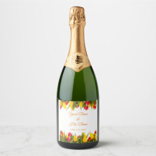 Etiquetas Para Vinos Espumosos Buquet de tulipanes multicolores Thunder_Cove