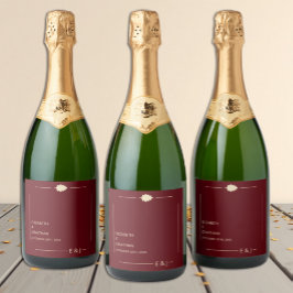 Etiquetas Para Vinos Espumosos Burgundy Autumn Wedding