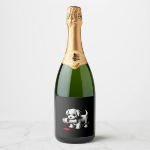 Etiquetas Para Vinos Espumosos Cachorro suave con camiseta deslizante Humor oscur