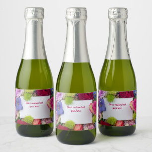 Etiquetas Para Vinos Espumosos Caja de texto de rosas enmarcadas florales bonitas
