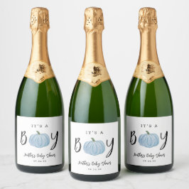 Etiquetas Para Vinos Espumosos Calabaza azul otoño es un favor de Baby Shower par
