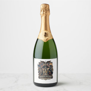 Etiquetas Para Vinos Espumosos Calavera Colonial Patriótica Comandante Oscuro Pat
