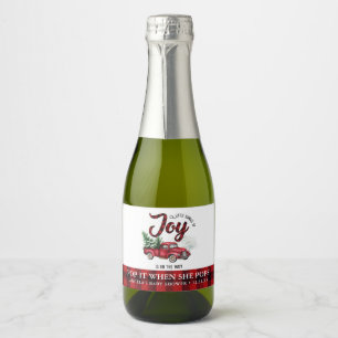 Etiquetas Para Vinos Espumosos Camioneta de Navidad de Cuadros Rojos Pop It Cuand