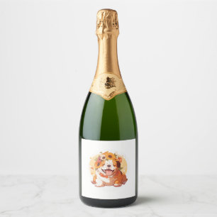 Etiquetas Para Vinos Espumosos Camiseta Clásica de Bulldog Inglés Adorable (1)