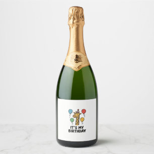 Etiquetas Para Vinos Espumosos Camiseta de cumpleaños de jirafa linda Diseño de f