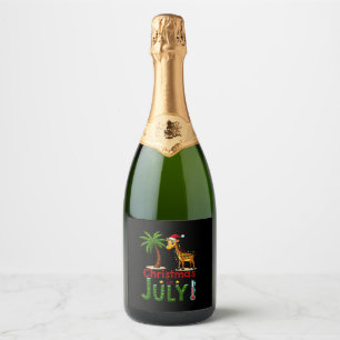 Etiquetas Para Vinos Espumosos Camiseta divertida de Navidad en julio Santa Jiraf