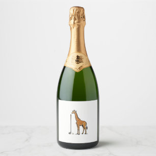 Etiquetas Para Vinos Espumosos Camiseta vectorial de golf de jirafa de grabado vi