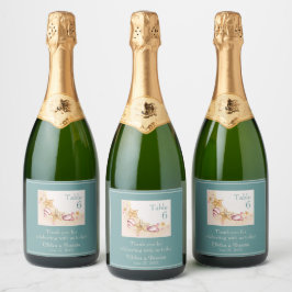 Etiquetas Para Vinos Espumosos Casas marinas y acento Boda de color Aqua Champagn