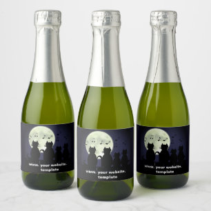 Etiquetas Para Vinos Espumosos caterwauling, gatos a la luz de la luna. Personali