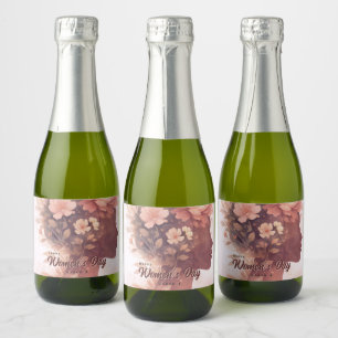 Etiquetas Para Vinos Espumosos Celebración del Día de la Mujer Floral Elegante 8