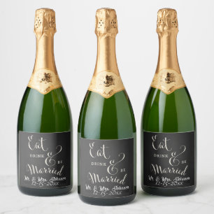 Etiquetas Para Vinos Espumosos Chalkboard Forever y siempre Sparkling Wine Label