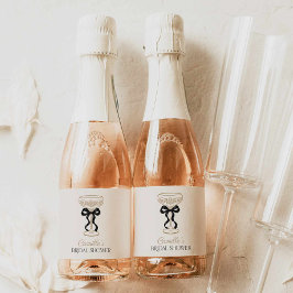 Etiquetas Para Vinos Espumosos Champagne de lazo negro 