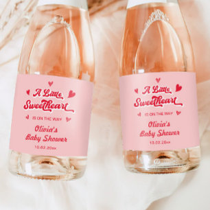 Etiquetas Para Vinos Espumosos Champagne para Baby Shower Valentín Corazoncito