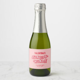 Etiquetas Para Vinos Espumosos Champagne Rosado y Rosa para Despedida de Soltera
