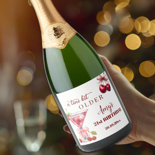 Etiquetas Para Vinos Espumosos Chic A Tini Un Poco Mayor Martini de Cereza Cumple