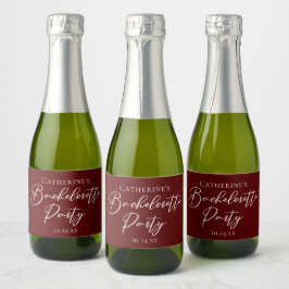 Etiquetas Para Vinos Espumosos Chic Burgundy Bachelorette Party Personalized Mini