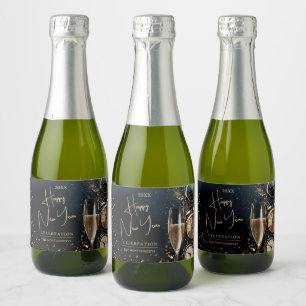Etiquetas Para Vinos Espumosos Chic Champagne Feliz Año Nuevo Mini