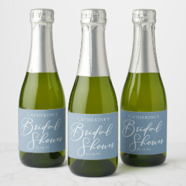 Etiquetas Para Vinos Espumosos Chic Dusty Blue Despedida de Soltera Personalizado