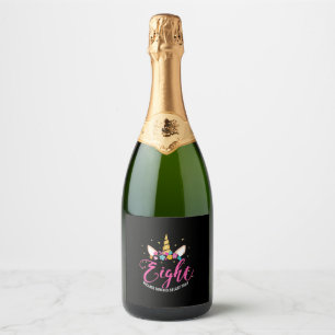 Etiquetas Para Vinos Espumosos chicas de cumpleaños de 8 años Unicornio 8 cumplea