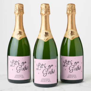Etiquetas Para Vinos Espumosos Chicas Rosa Vamos Chicas Despedida de Soltera