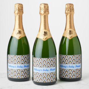 Etiquetas Para Vinos Espumosos Chico Bebé Azul Corazón Erizo Baby Shower