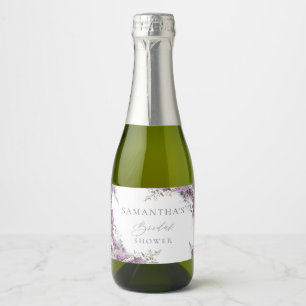 Etiquetas Para Vinos Espumosos Chorro Nupcial de Flor Elegante Lila
