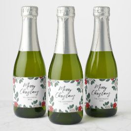 Etiquetas Para Vinos Espumosos Christmas Party Red Green Floral