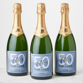 Etiquetas Para Vinos Espumosos Cincuenta y Fabuloso Polvo Azul Escritura 50 Cumpl