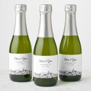 Etiquetas Para Vinos Espumosos Clásico Pasadena Boda Favor Personalizado Mini