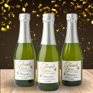 Etiquetas Para Vinos Espumosos Classy Gold 60th Birthday Gracias a Classic Round