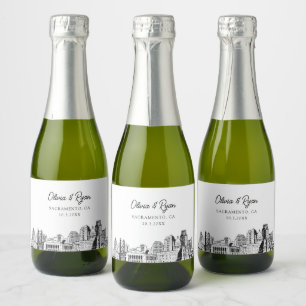 Etiquetas Para Vinos Espumosos Classy Sacramento Wedding Favor Personalizado Mini