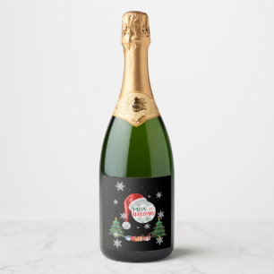 Etiquetas Para Vinos Espumosos Colección de nieve navideña