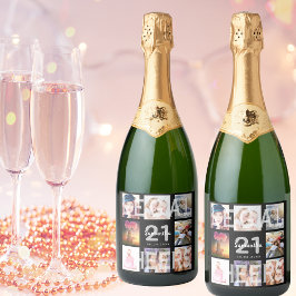 Etiquetas Para Vinos Espumosos Collage de fotos de fiestas de 21 años negro legal