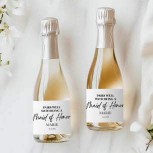 Etiquetas Para Vinos Espumosos Combina Bien Con Ser Una Propuesta de Dama de Hono