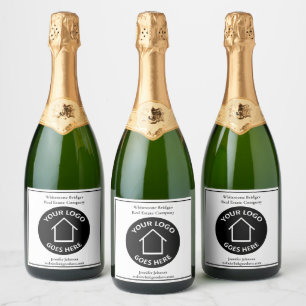 Etiquetas Para Vinos Espumosos Comercialización de Realtor con logotipo de Person