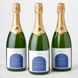 Etiquetas Para Vinos Espumosos Conchas de almeja azules Bodas de playa costera ju