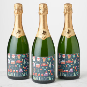 Etiquetas Para Vinos Espumosos conjunto vectorial navidades lindos elementos sant