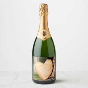 Etiquetas Para Vinos Espumosos corazón de madera