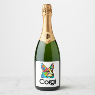 Etiquetas Para Vinos Espumosos Corgi Dueño de perro Pembroke Welsh Corgi Hombres 