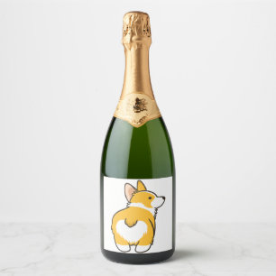 Etiquetas Para Vinos Espumosos Corgi Heart Butt