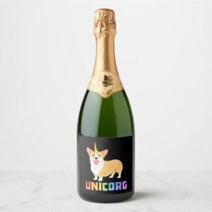 Etiquetas Para Vinos Espumosos Corgi para niños Chicas Unicorg Unicorn Corgicorn 